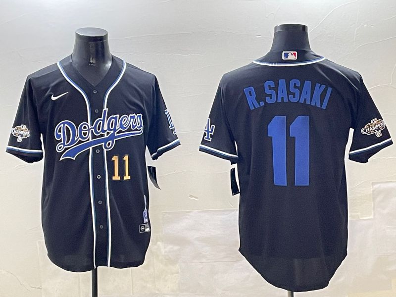 Men Los Angeles Dodgers #11 R.Sasaki Black Fashion Game 2025 Nike MLB Jersey style 3068->los angeles dodgers->MLB Jersey